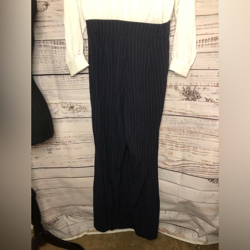 Blue and White Pinstripe Jumpsuit - Picture 14 of 16